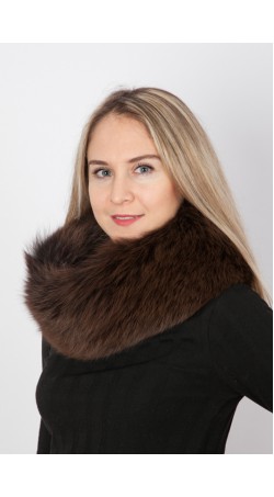 Brown fox fur neck warmer